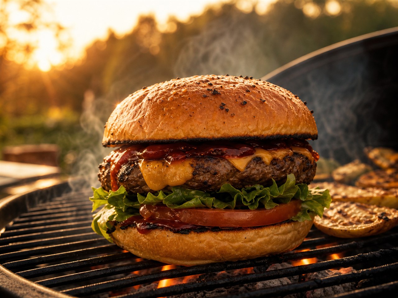 Burger vom Grill mit Tommys Sauce