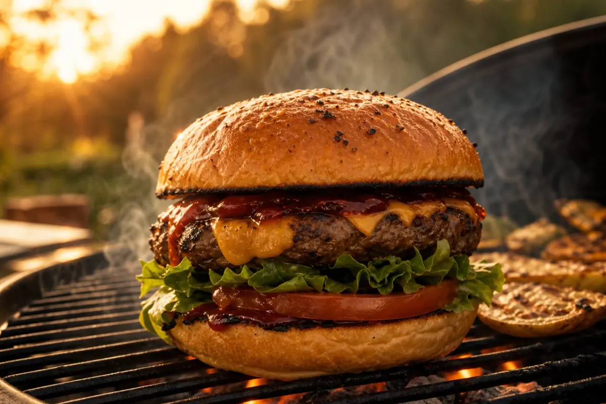 Burger vom Grill mit Tommys Sauce
