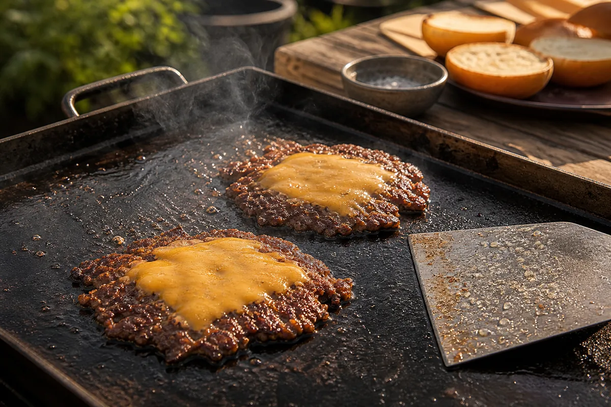 Smash Burger von der Plancha