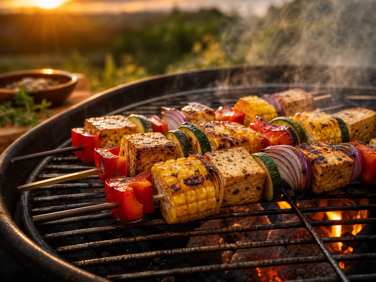 Vegane Gemüsespieße vom Grill